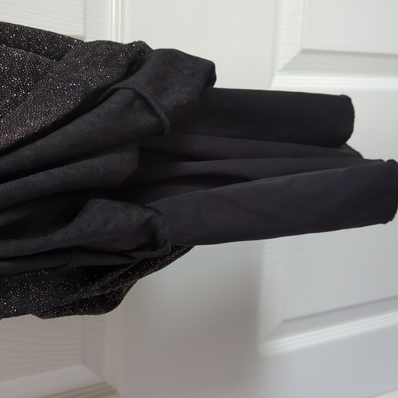 Premier Amour Black Blush Glitter Cocktail Dress Off The Shoulder Sz 4 - Picture 7 of 10